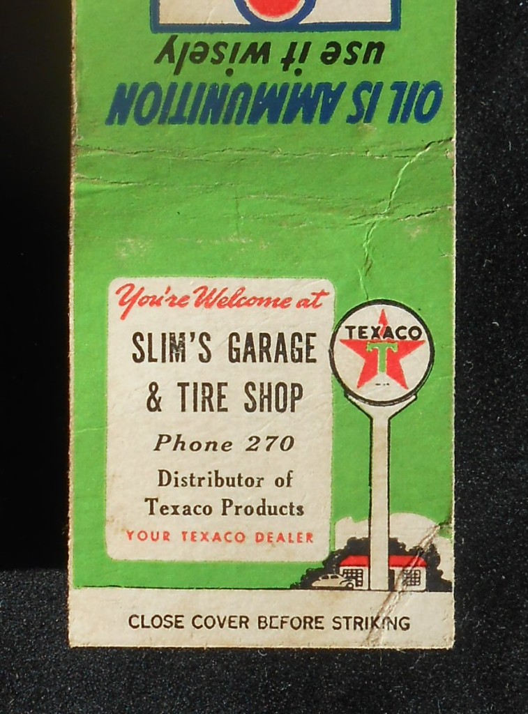slims-garage-havoline-matchbook2