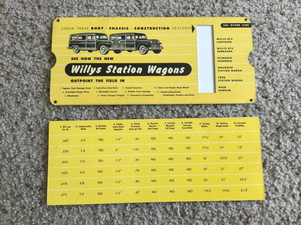 Willys Wagon Comparison Chart on eBay eWillys