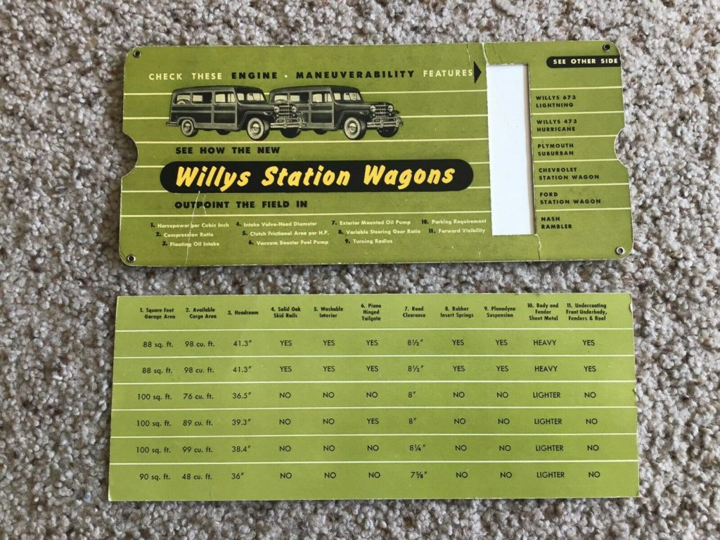 Willys Wagon Comparison Chart on eBay eWillys